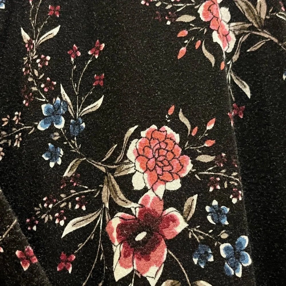 Torrid Black Xl/1 Floral Mini Jersey Wrap Dress